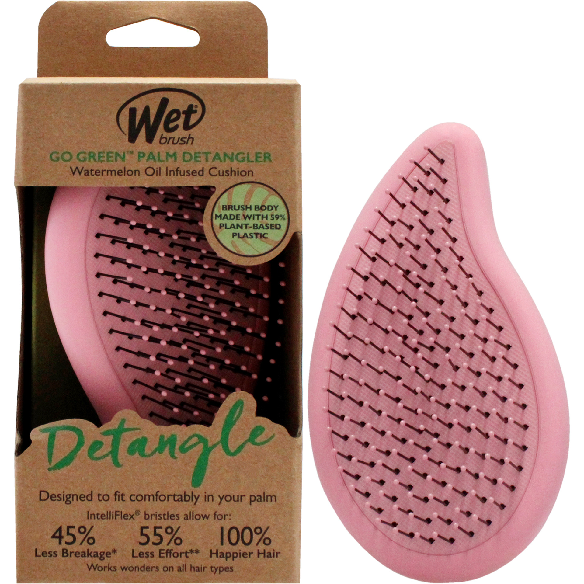 Go Green Palm Detangler - Pink by Wet Brush for Unisex - 1 Pc Brush