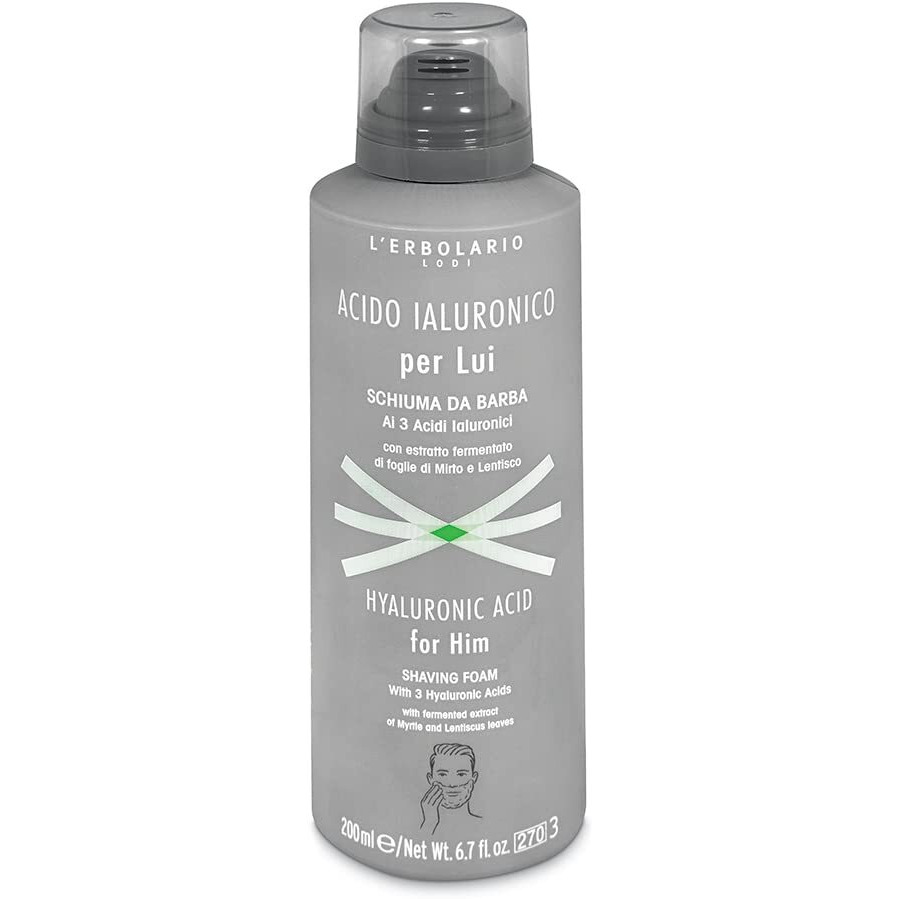 Hyaluronic Acid Shaving Foam by LErbolario for Men - 6.7 oz Foam