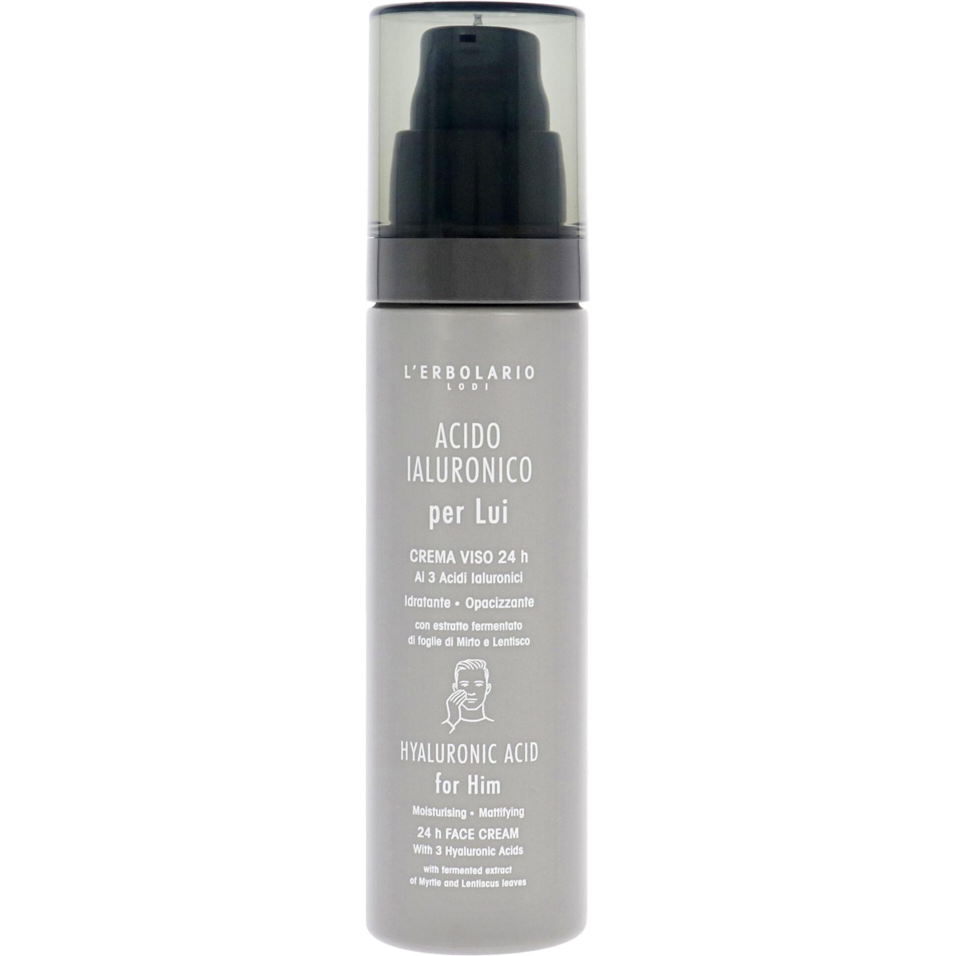 Hyaluronic Acid Moisturisin Mattifying Face Cream by LErbolario for Men - 1.6 oz Cream