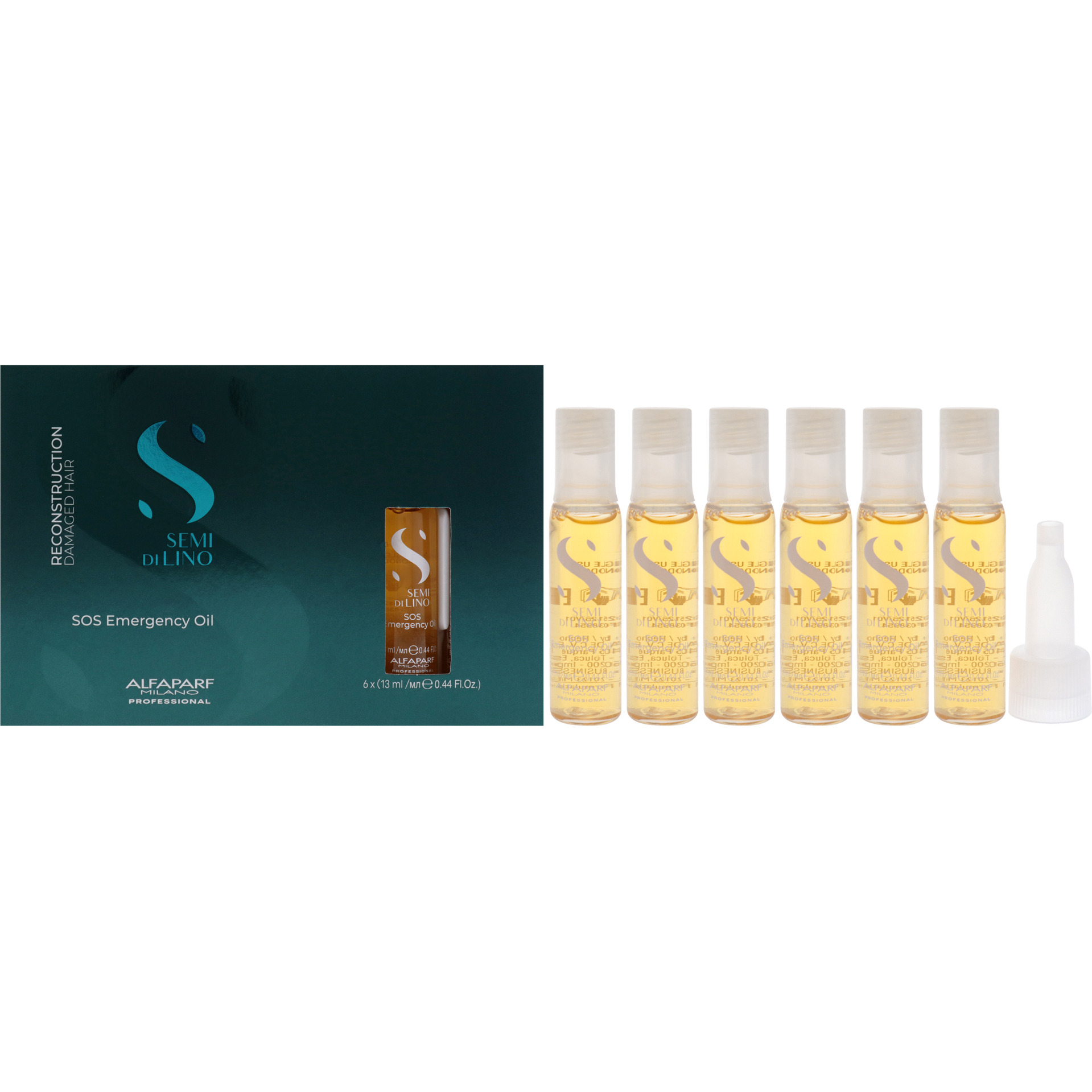 Semi Di Lino Reconstruction SOS Emergency Oil by Alfaparf Milano for Unisex - 6 x 0.44 oz Oil
