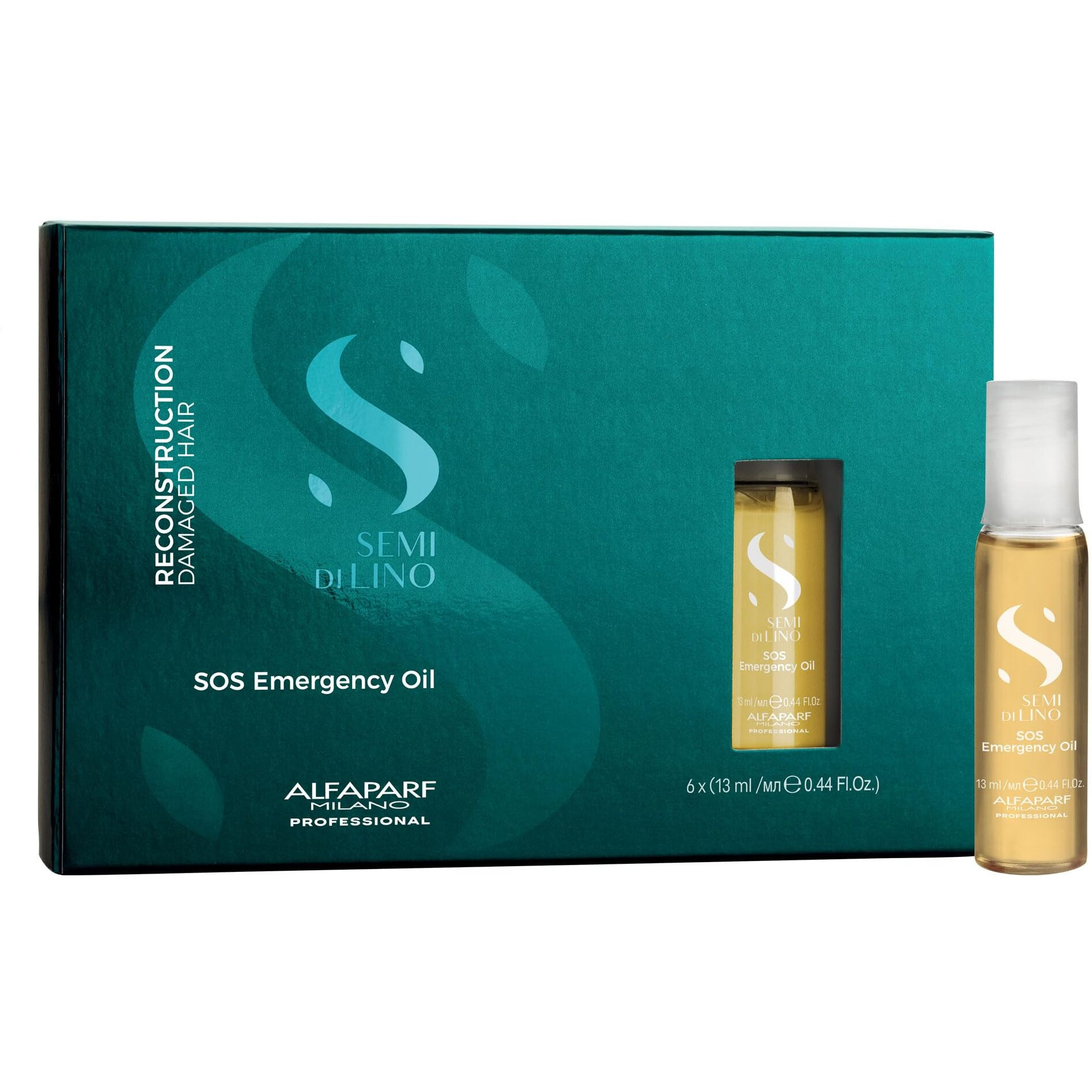 Semi Di Lino Reconstruction SOS Emergency Oil by Alfaparf Milano for Unisex - 6 x 0.44 oz Oil
