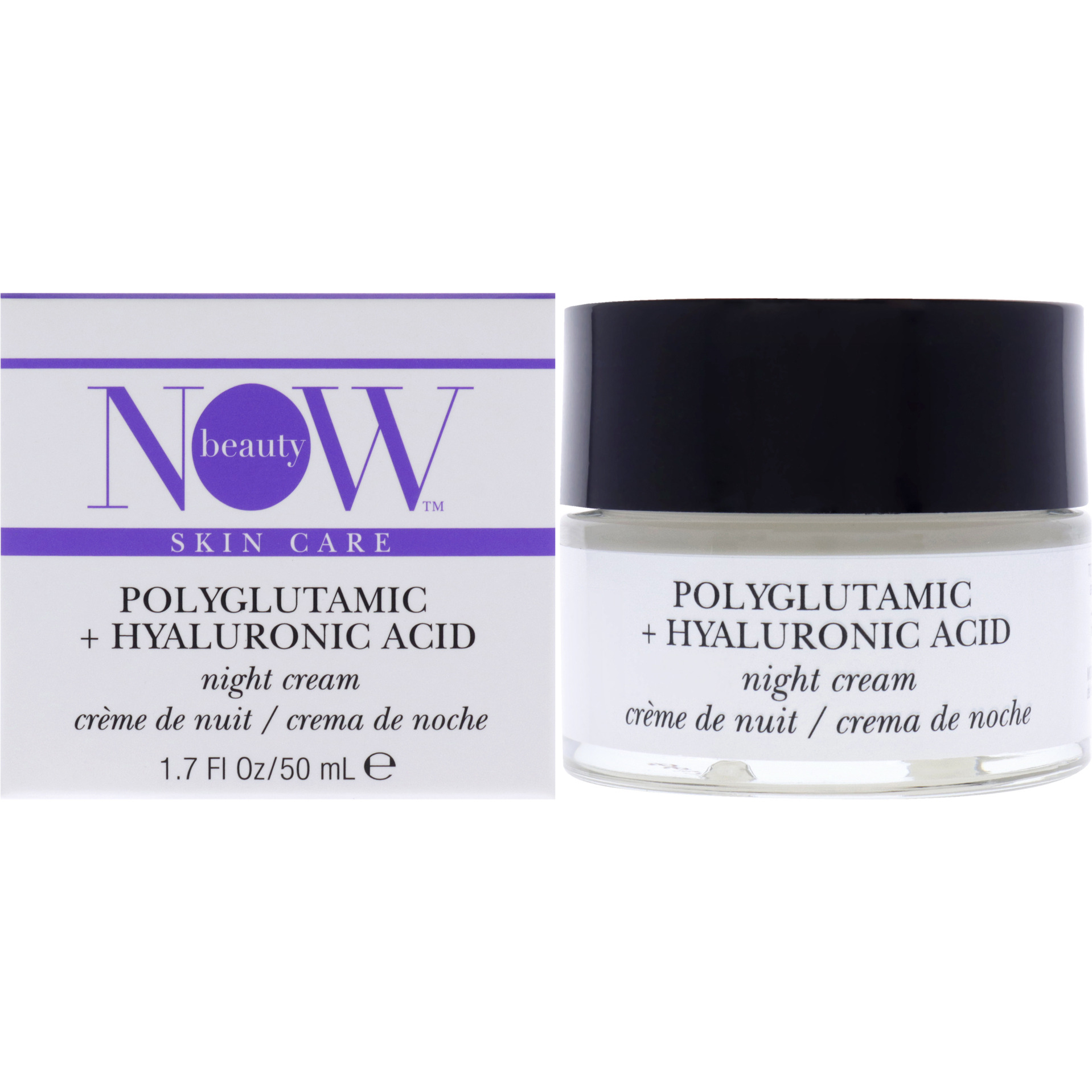 Polyglutamic Plus Hyaluronic Acid Night Cream by NOW Beauty for Unisex - 1.7 oz Cream
