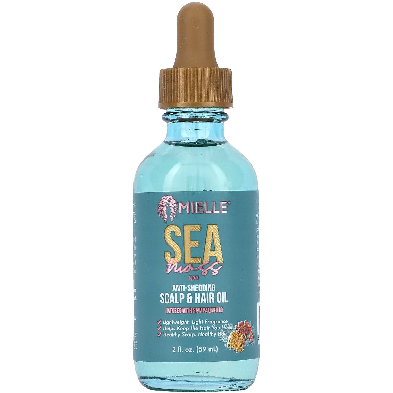 Mielle Anti-Shedding Scalp & Hair Oil, Sea Moss, 2 fl oz (59 ml)