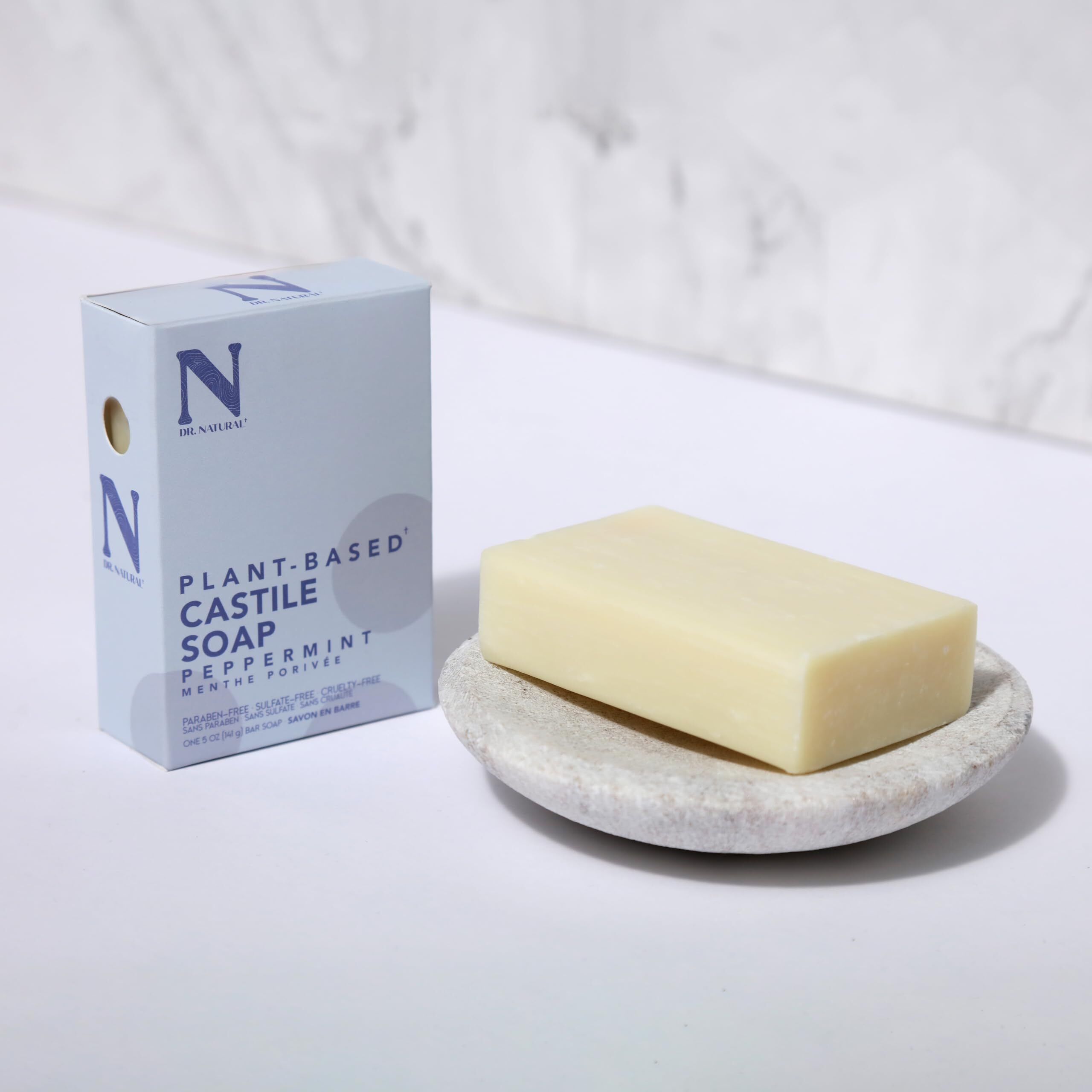 Castile Bar Soap - Peppermint by Dr. Natural for Unisex - 5 oz Soap