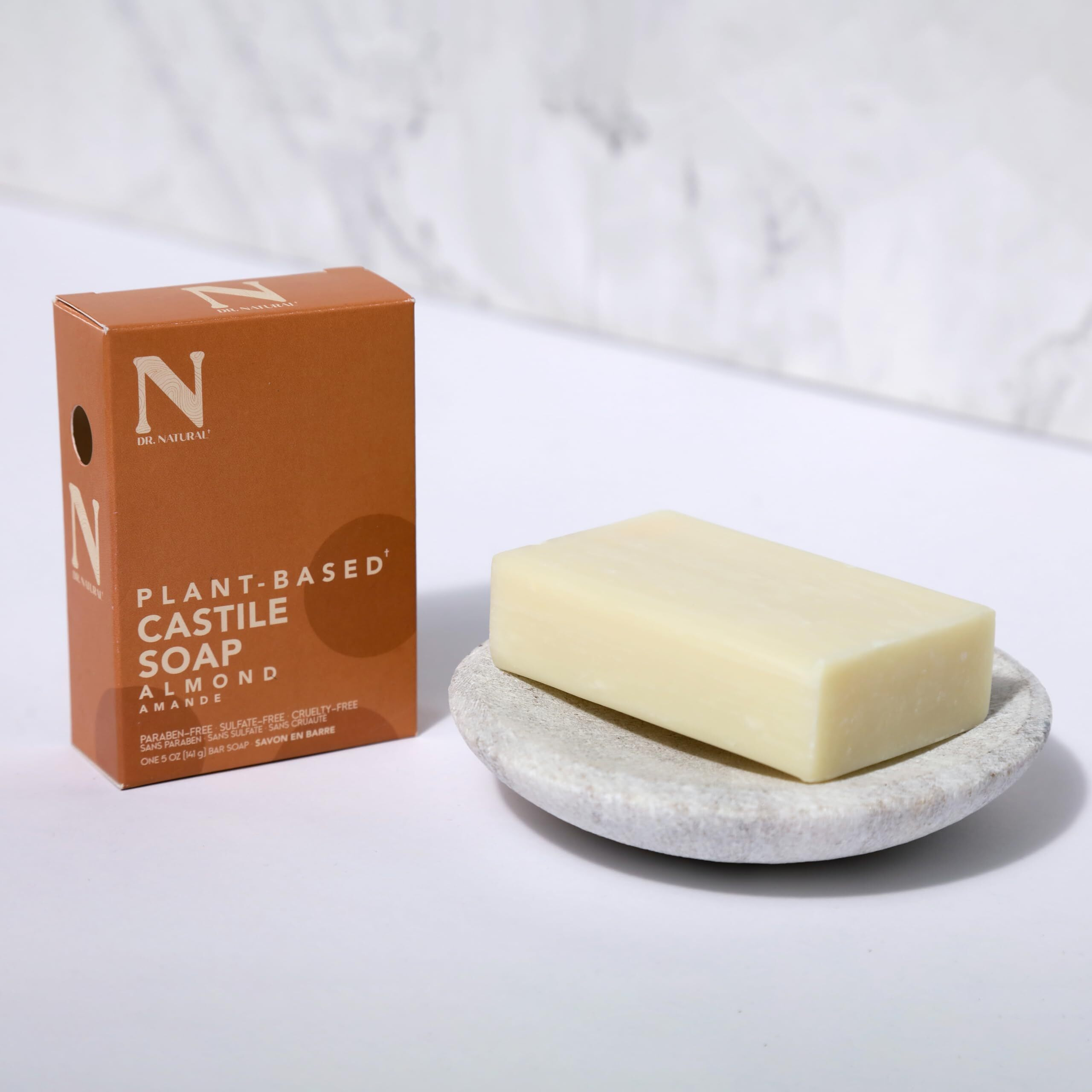 Castile Bar Soap - Almond by Dr. Natural for Unisex - 5 oz Soap