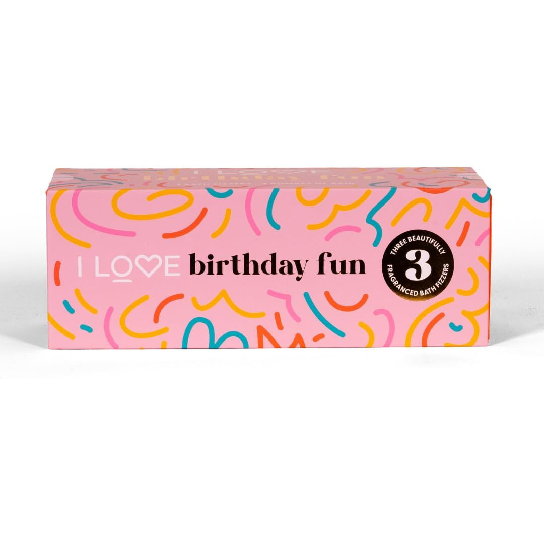 Birthday Fun Bath Fizzer Pack by I Love Cosmetics for Women - 3 x 5.30 oz Bath Bombs