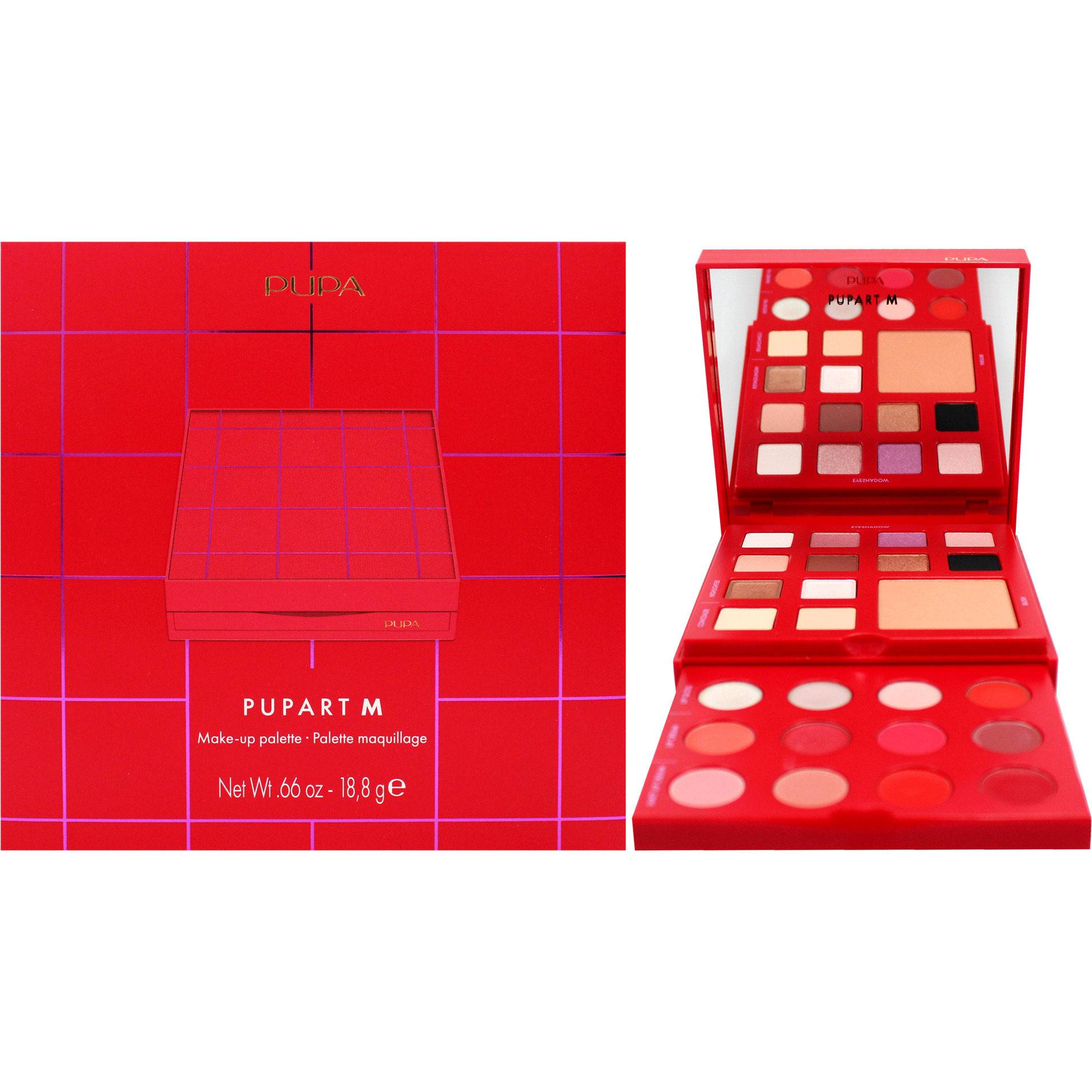 Pupart M Make-Up Palette - 003 Red by Pupa Milano for Women - 0.66 oz Makeup