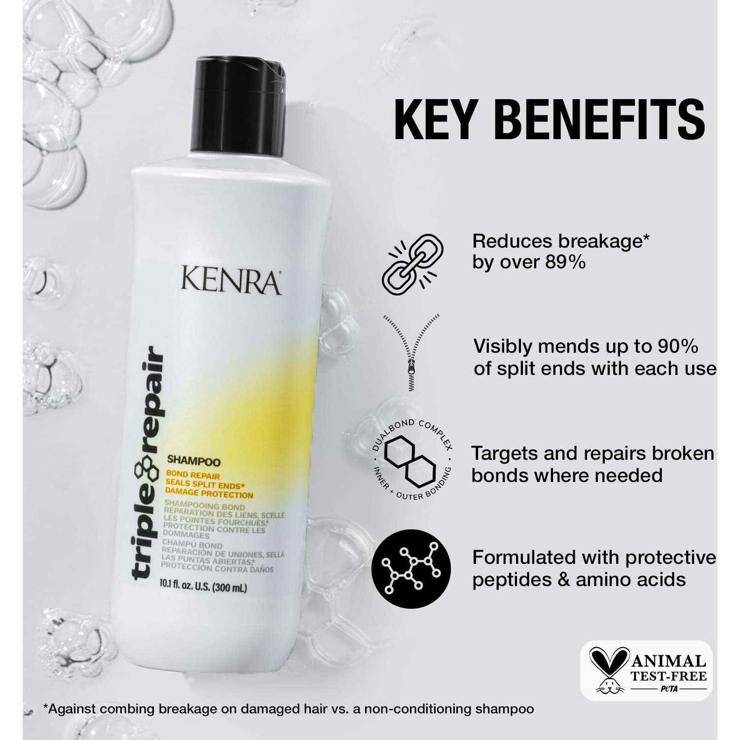 Triple Repair Shampoo by Kenra for Unisex - 33.8 oz Shampoo