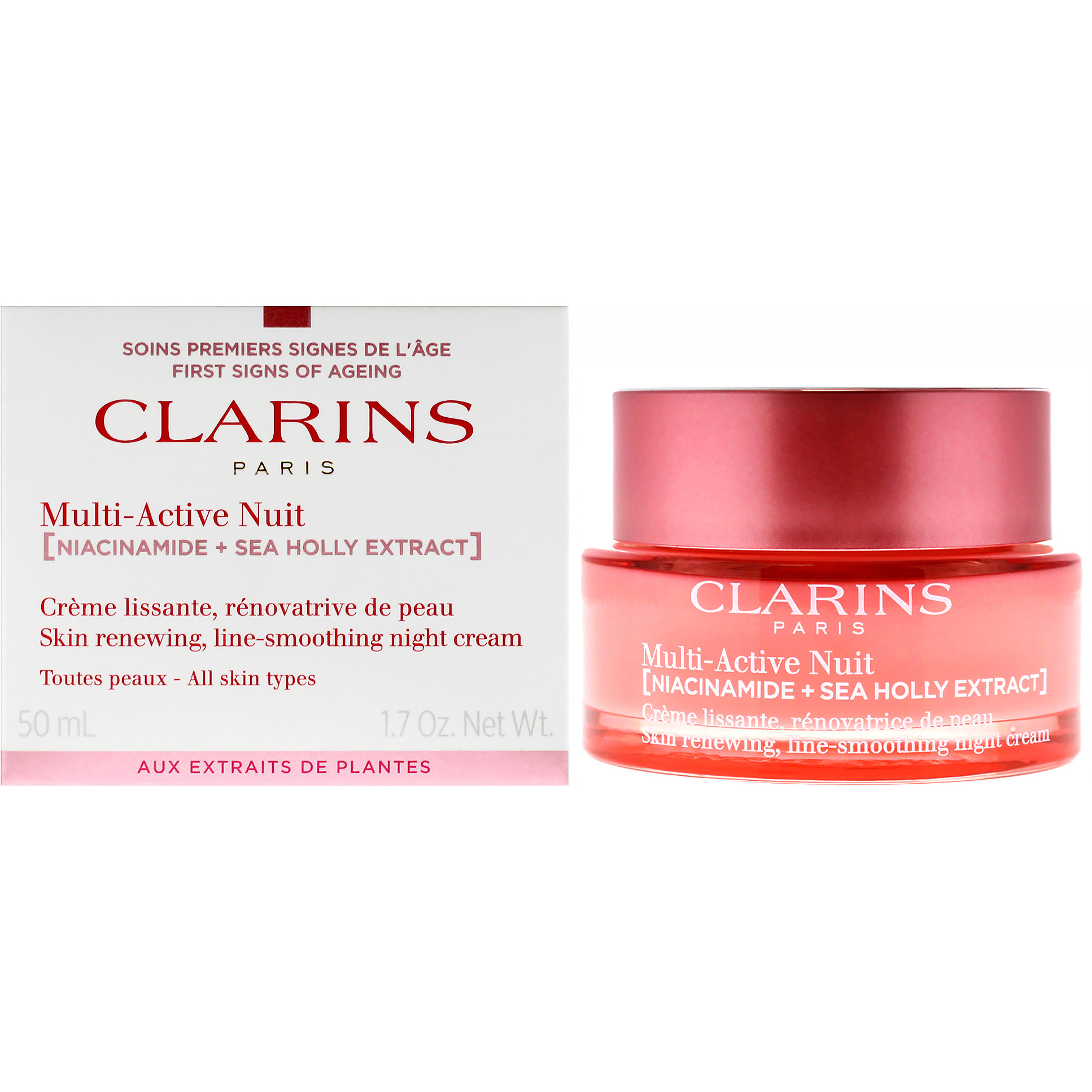 Multi-Active Night Cream - All Skin Types by Clarins for Women - 1.7 oz Cream