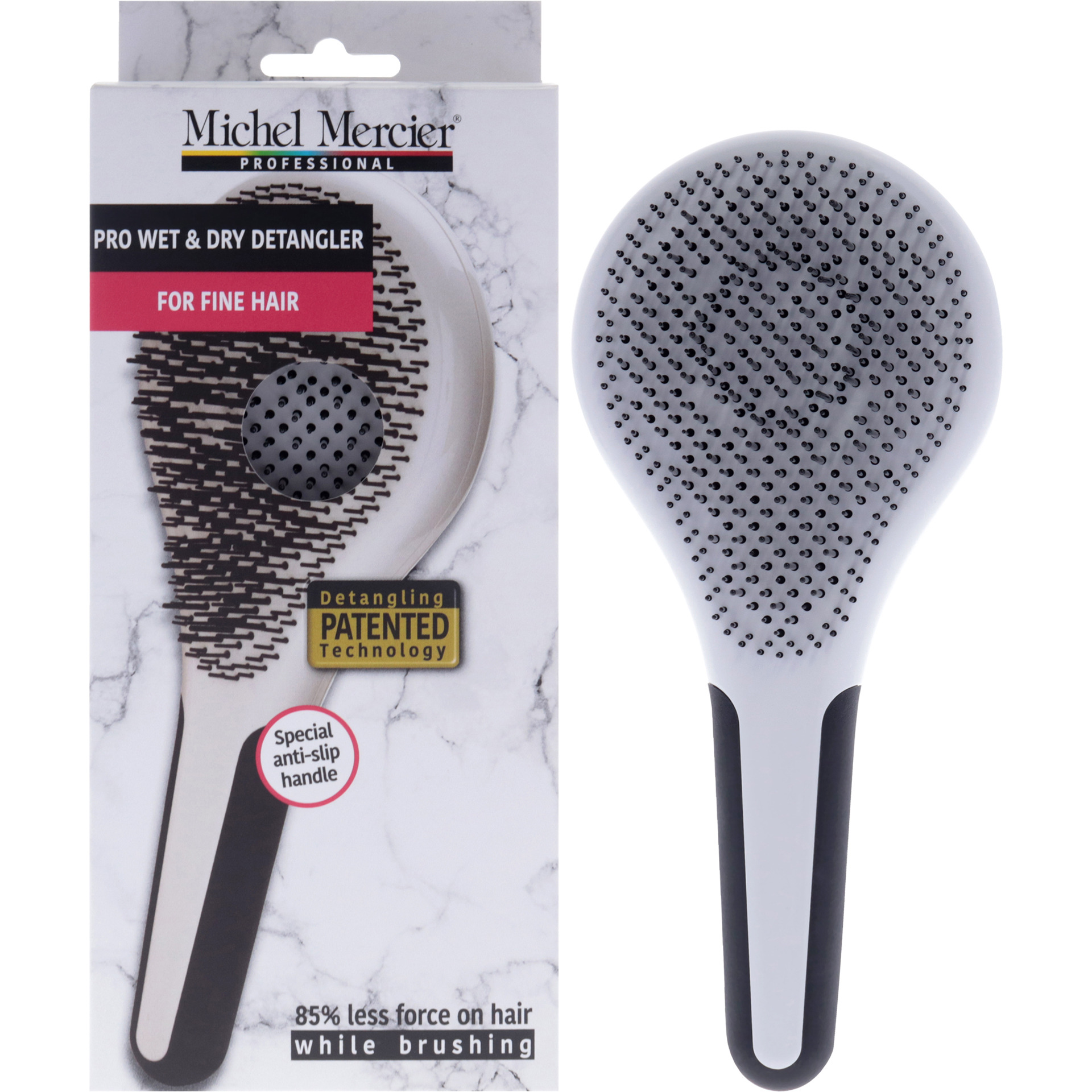 Pro Wet and Dry Detangler - Fine Hair by Michel Mercier for Unisex - 1 Pc Hair Brush