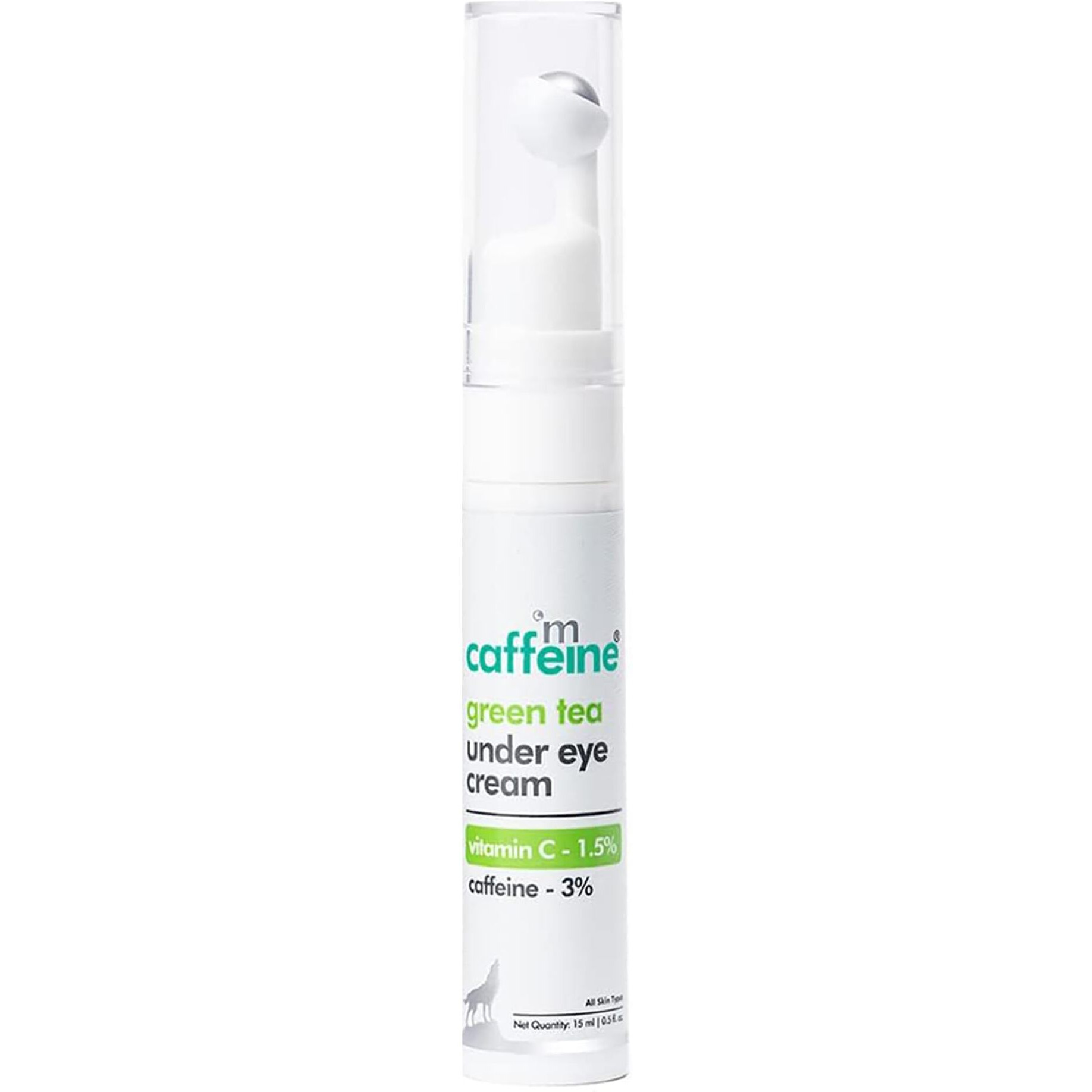Green Tea Under Eye Cream Vitamin C 1.5 Percent by mCaffeine for Unisex - 0.5 oz Cream