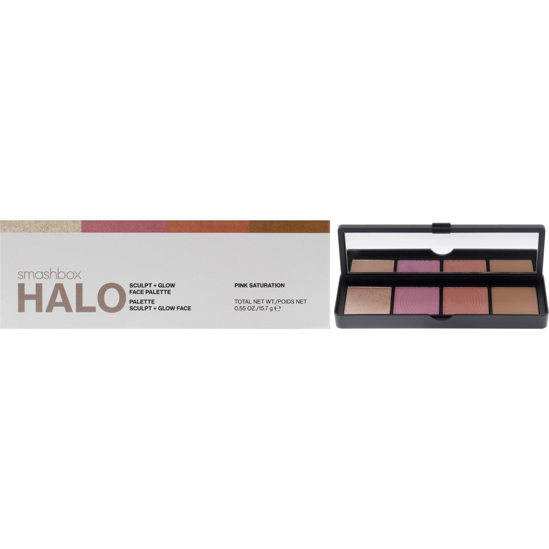 Halo Sculpt Plus Glow Face Palette - Pink Saturation by SmashBox for Women - 0.55 oz Makeup