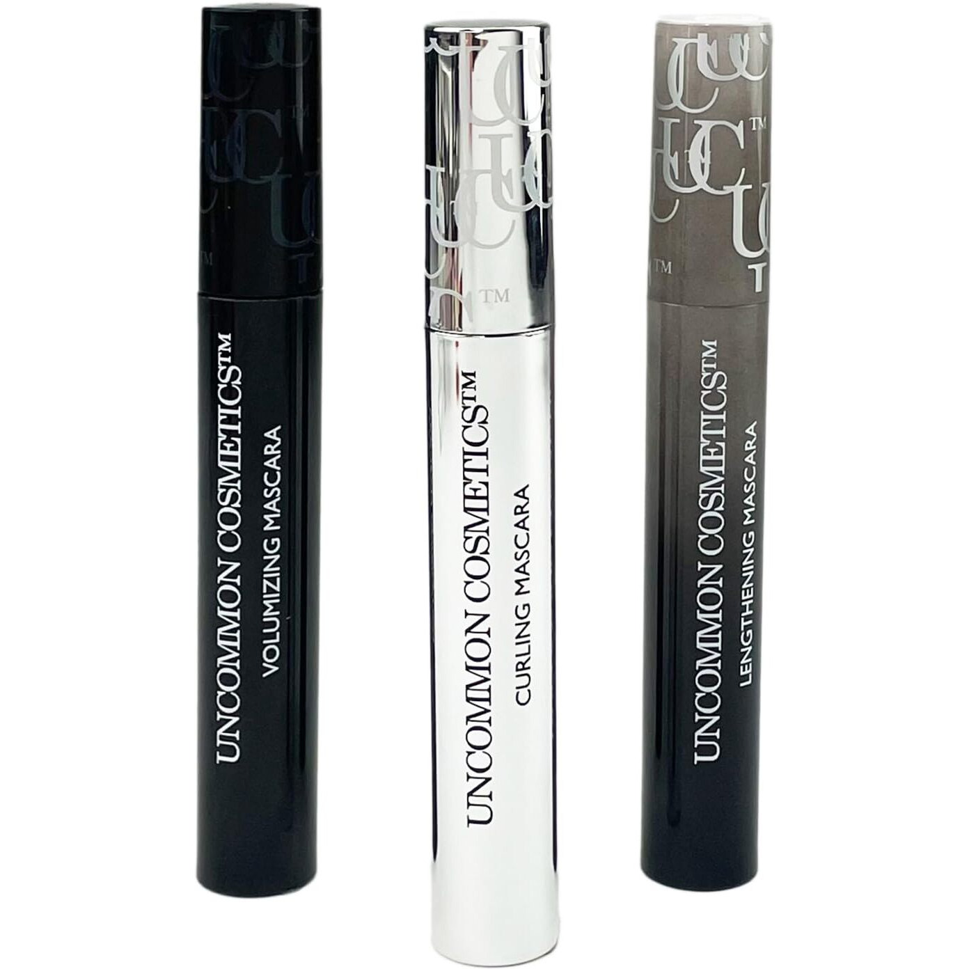 Best Of Lashes Mascara Collection Set by Uncommon Cosmetics for Women - 3 Pc 0.27oz Lengthening Mascara, 0.27oz Volumizing Mascara, 0.27oz Curling Mascara