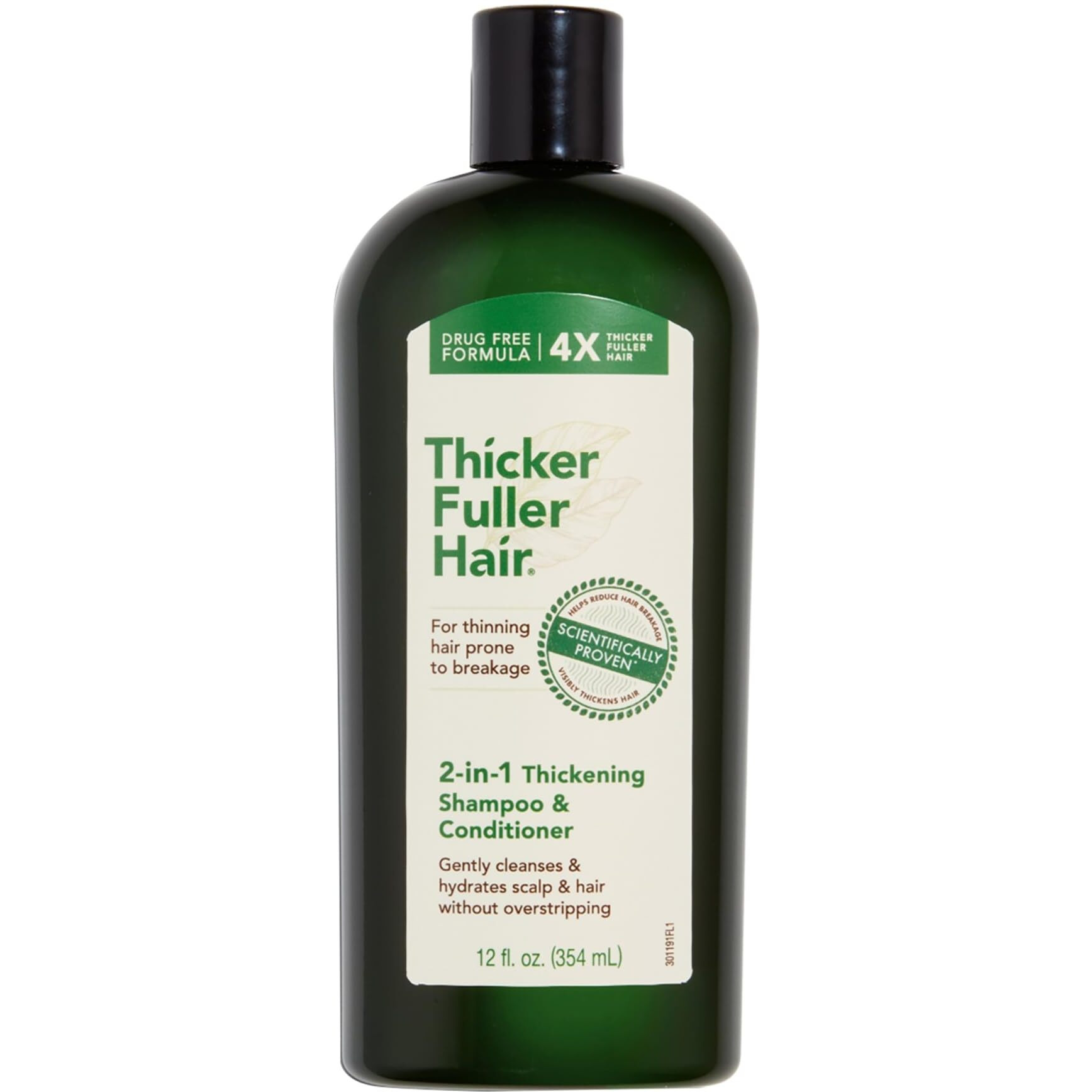 2-in-1 Thickening Shampoo and Conditioner by Thicker Fuller Hair for Men - 12 oz Shampoo and Conditioner