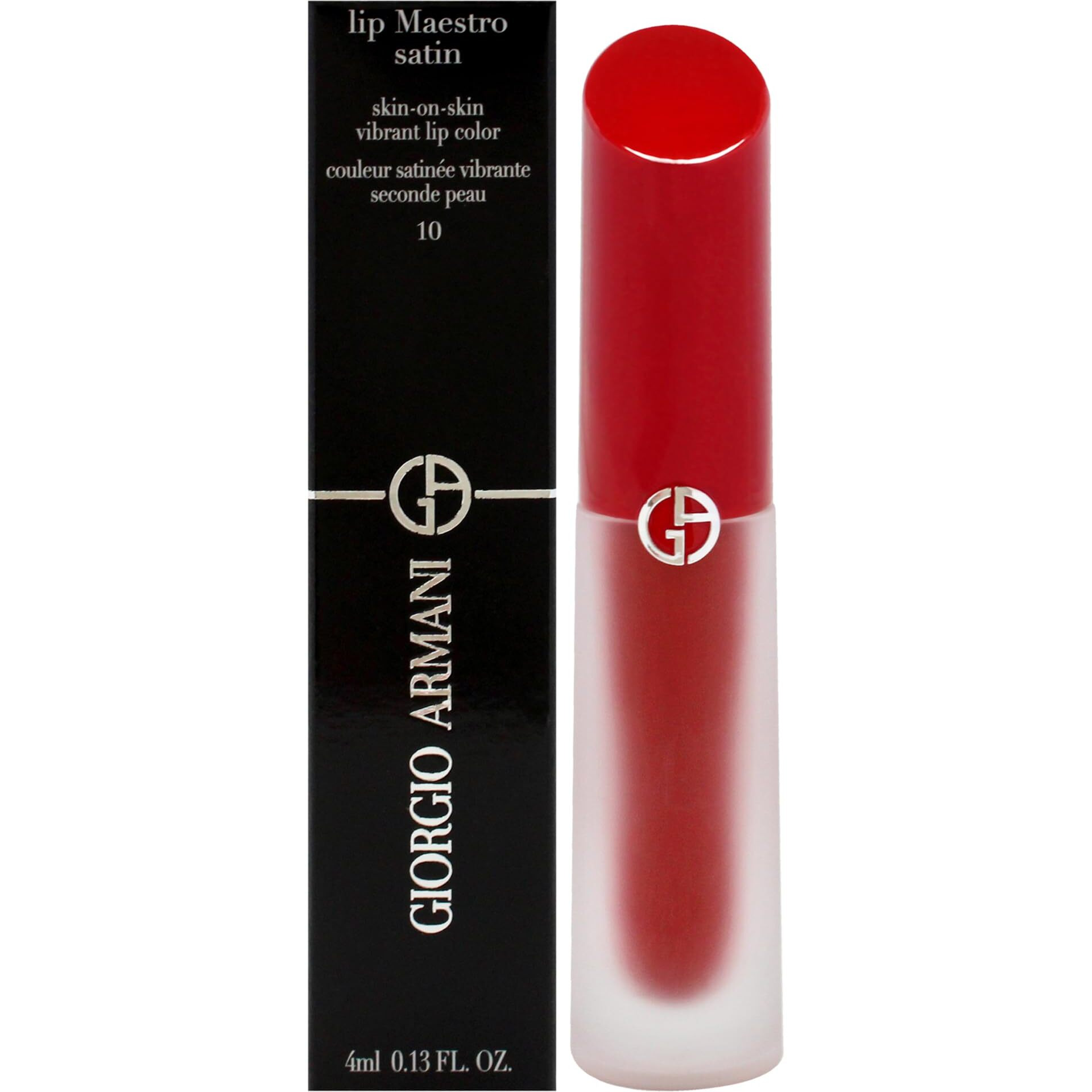 Lip Maestro Satin Long-Lasting Lipstick - 10 In Love by Giorgio Armani for Women - 0.13 oz Lipstick
