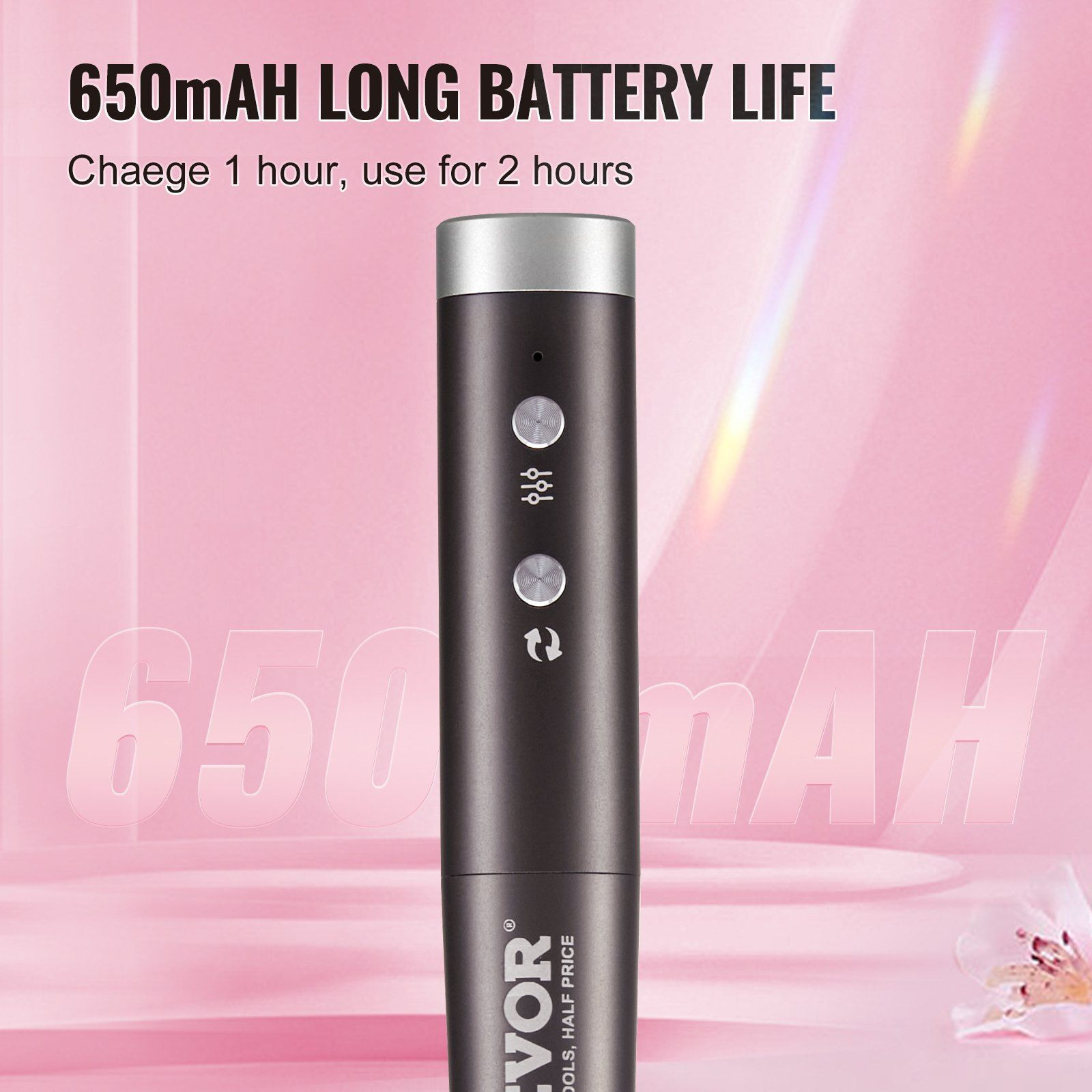 VEVOR Electric Cordless Nail Drill, 30,000RPM Variable-Speed Rechargeable Nail E File Machine, Portable Manicure Pedicure Polisher with 50PCS Sanding Bands for Dead Skin Removal, Nail Surface Smooth