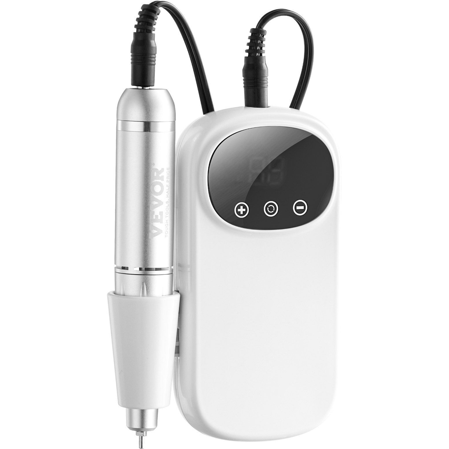 VEVOR Electric Rechargeable Nail Drill, 35,000RPM Portable Cordless Nail E File Machine, LCD-Display Acrylic Gel Grinder Tool with 6 Bits and 50PCS Sanding Bands for Manicure Pedicure Carve Polish