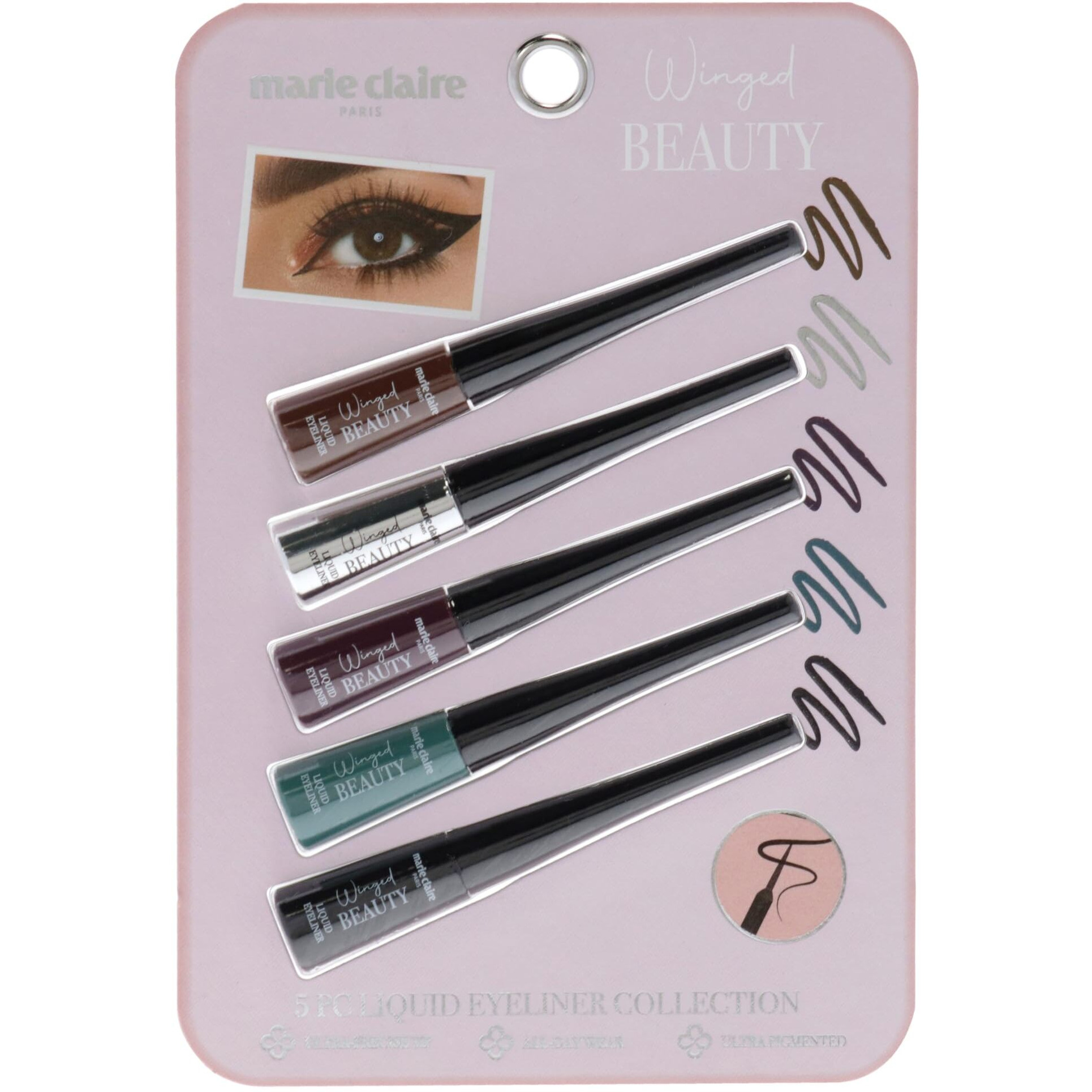 Liquid Eyeliner Collection Set by Marie Claire for Women - 5 Pc Liquid Eyeliner