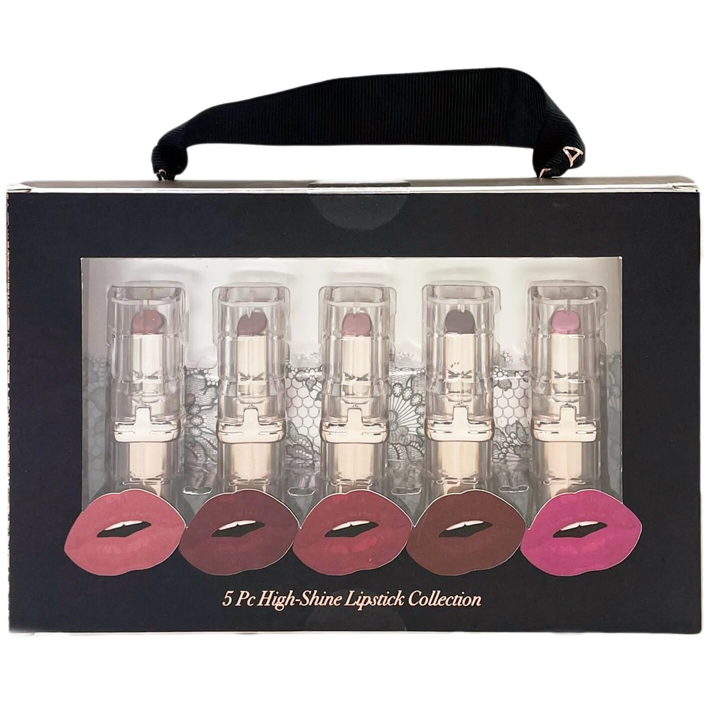 High-Shine Lipstick Collection by Paris Hilton Cosmetics for Women - 5 x 0.13 oz Lipstick