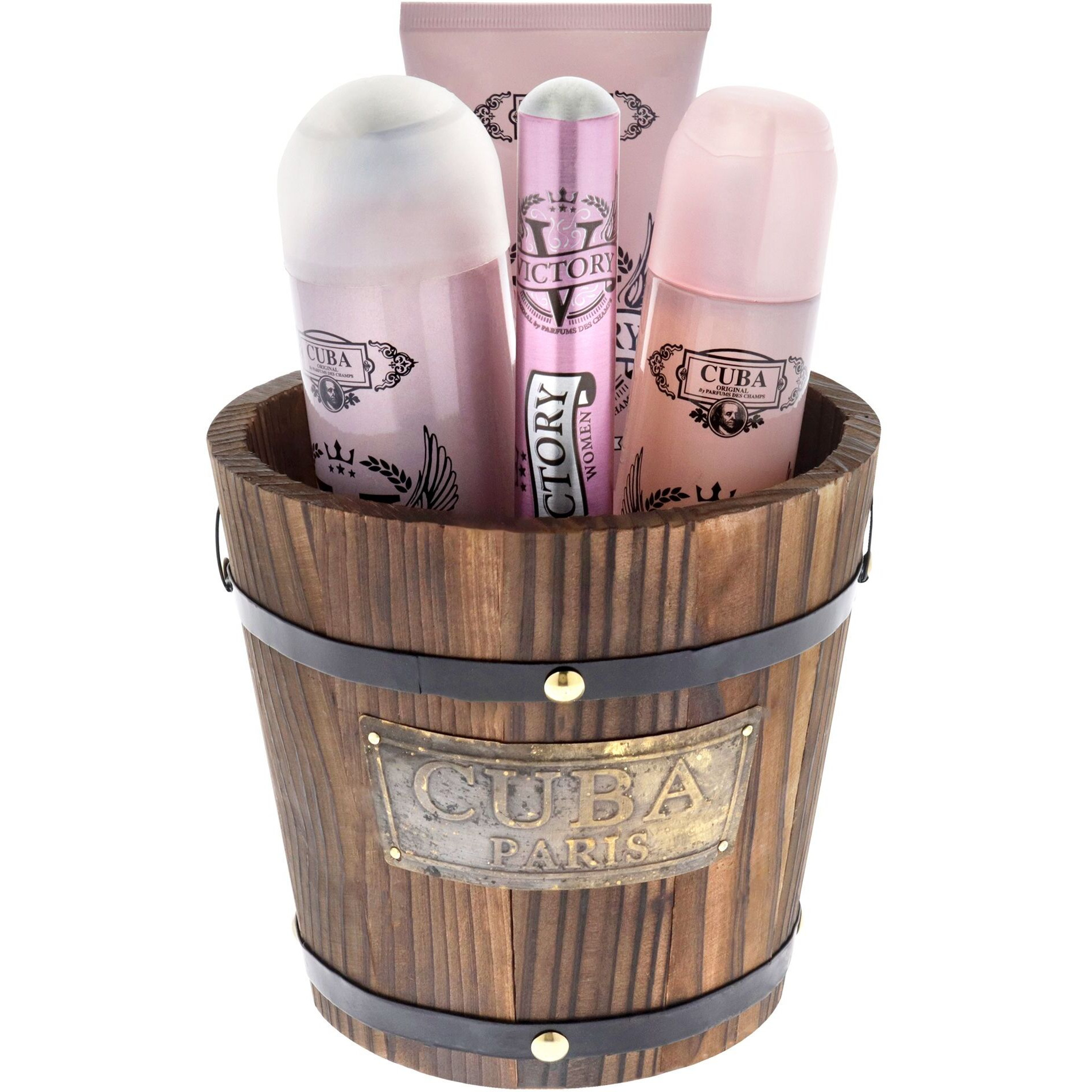 Cuba Victory by Cuba for Women - 4 Pc Gift Set 3.3oz EDP Spray, 1.17oz EDP Spray, 6.6oz Body Spray, 6.6oz Body Lotion