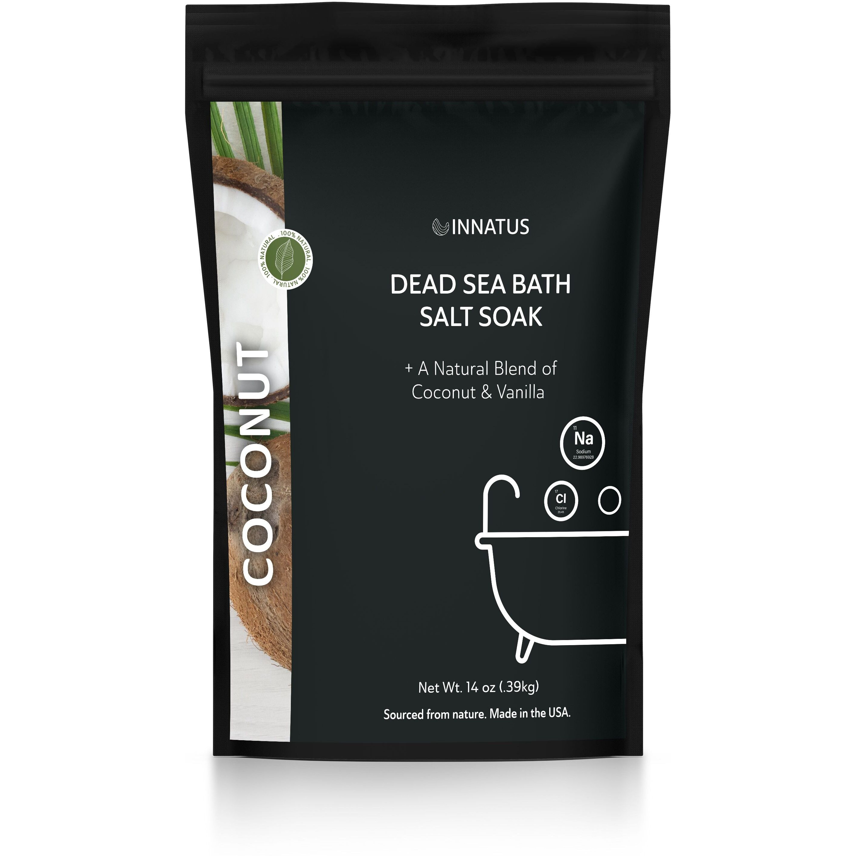 Dead Sea Soothing Bath Salt Soak with 21 Minerals Relaxing, Detoxifying, and Nourishing for Skin 14oz, Infused with Eucalyptus & Rosemary Oils Rejuvenate Mind & Body.