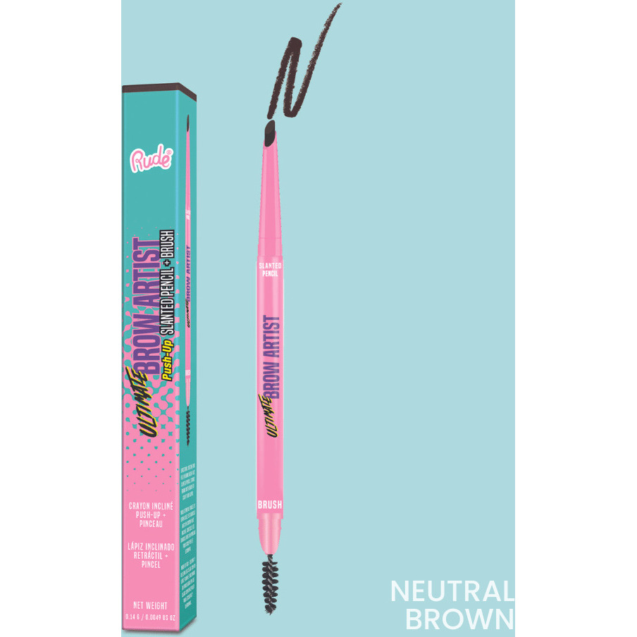 RUDE Ultimate Brow Artist Push-Up Slanted Pencil & Brush