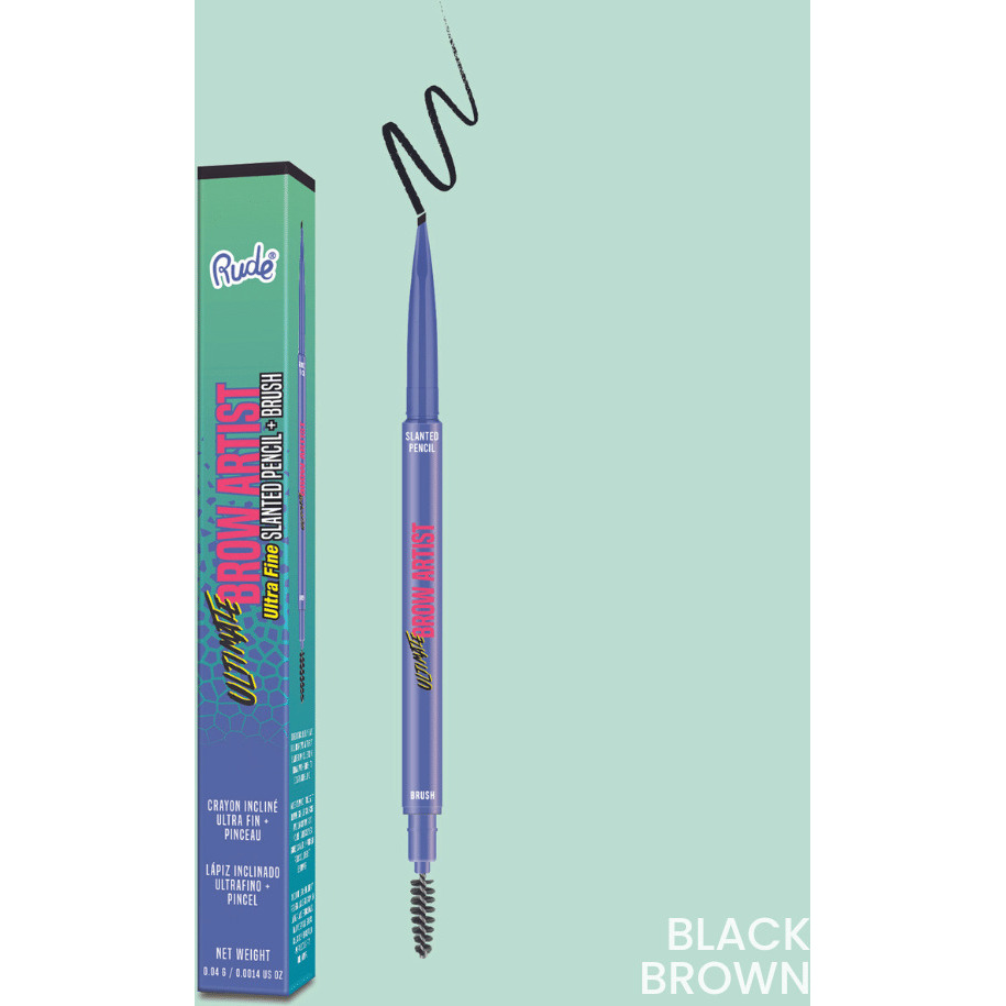 RUDE Ultimate Brow Artist Ultra Fine Slanted Pencil & Brush