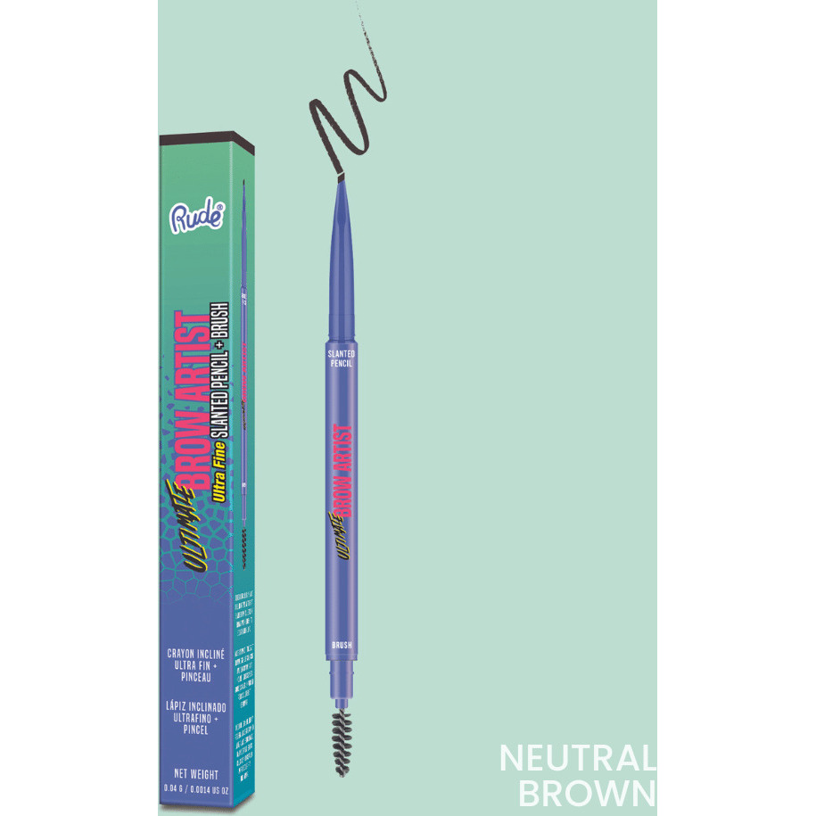 RUDE Ultimate Brow Artist Ultra Fine Slanted Pencil & Brush