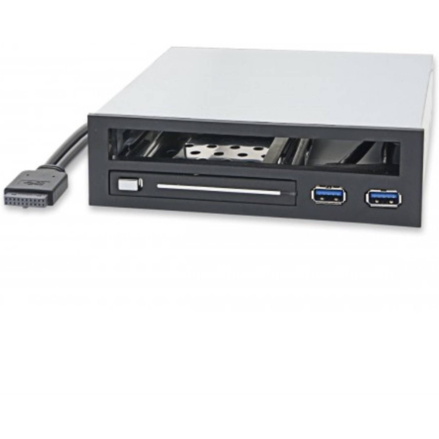 5.25" Drive Bay for Slim Optical Drive (SATA/PATA) and 2.5" SATA HDD/SSD Mobile Rack, with Dual USB3.0 Ports,