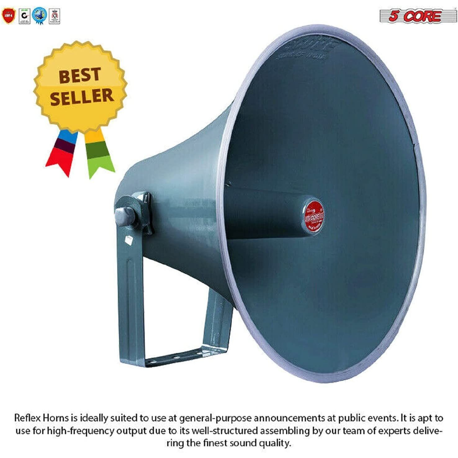 Indoor Outdoor PA Loud Speaker Horn 16 Inch (1000W PMPO) Waterproof 5 Core(D0102HX6BGP.)