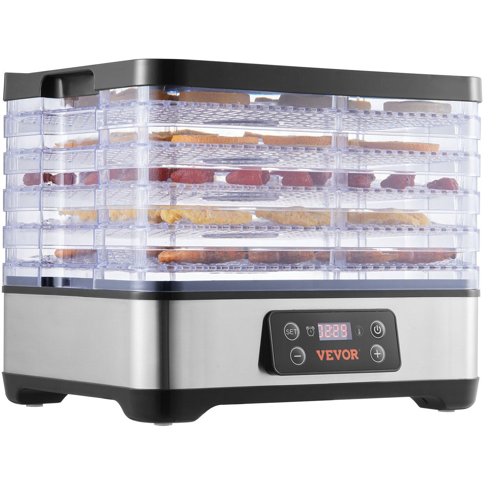 VEVOR Food Dehydrator Machine, 5-Tray Fruit Dehydrator, 300W Electric Food Dryer w/ Digital Adjustable Timer & Temperature for Jerky, Herb, Meat, Beef, Fruit, Dog Treats and Vegetables, ETL Listed