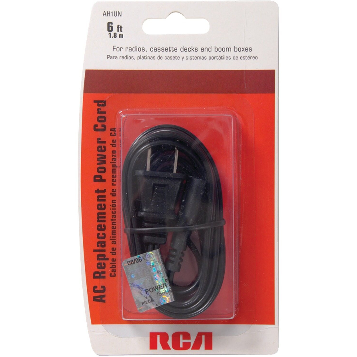 RCA Universal Portable Electronic Replacement Power Cord - AH1U