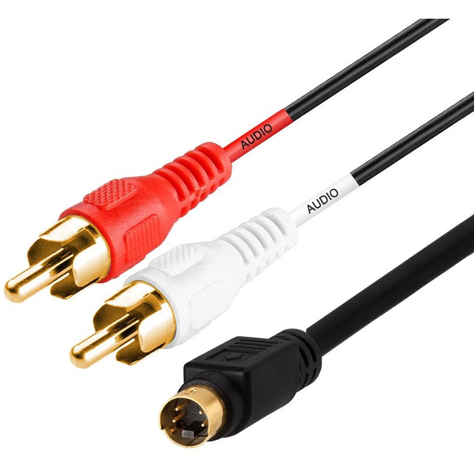 S-Video & Two RCA Audio Cables Combo, Gold Plated  100 Feet