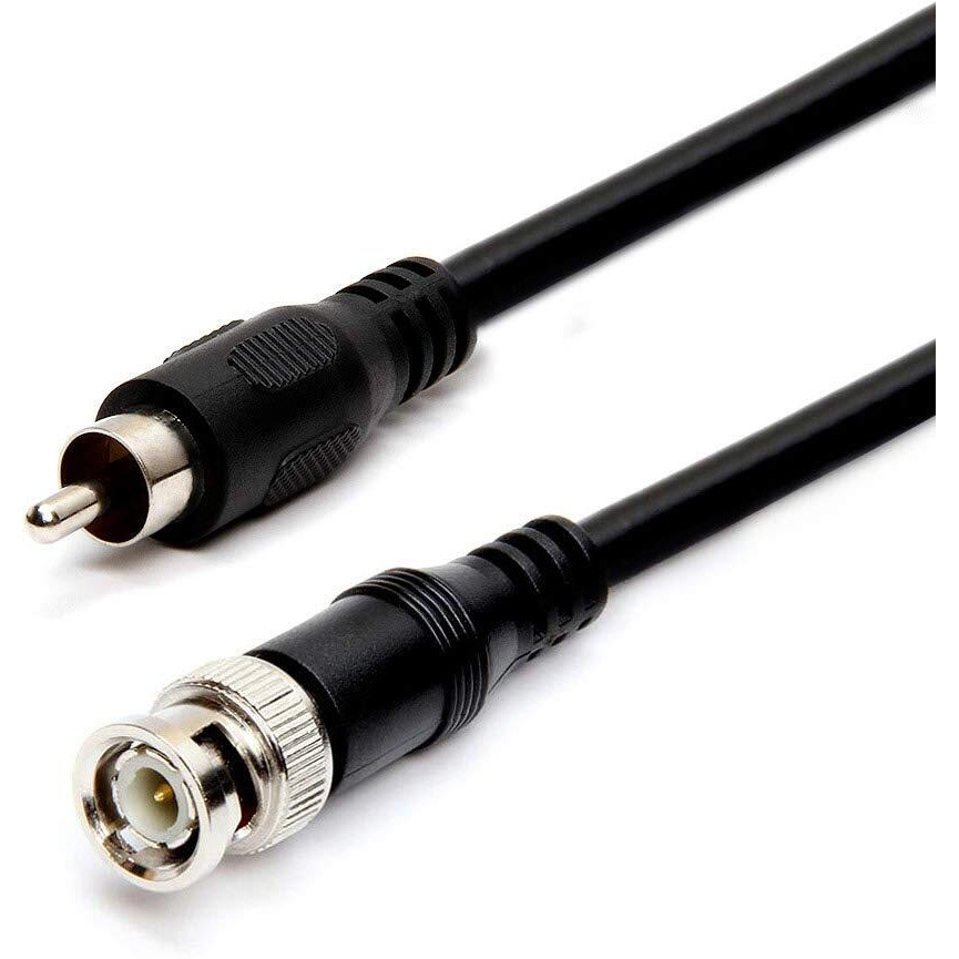 Cmple RG59U 12 Feet BNC Male to RCA Male, 75 Ohm, Coaxial BNC to RCA Video Cable, Black, (449-N)