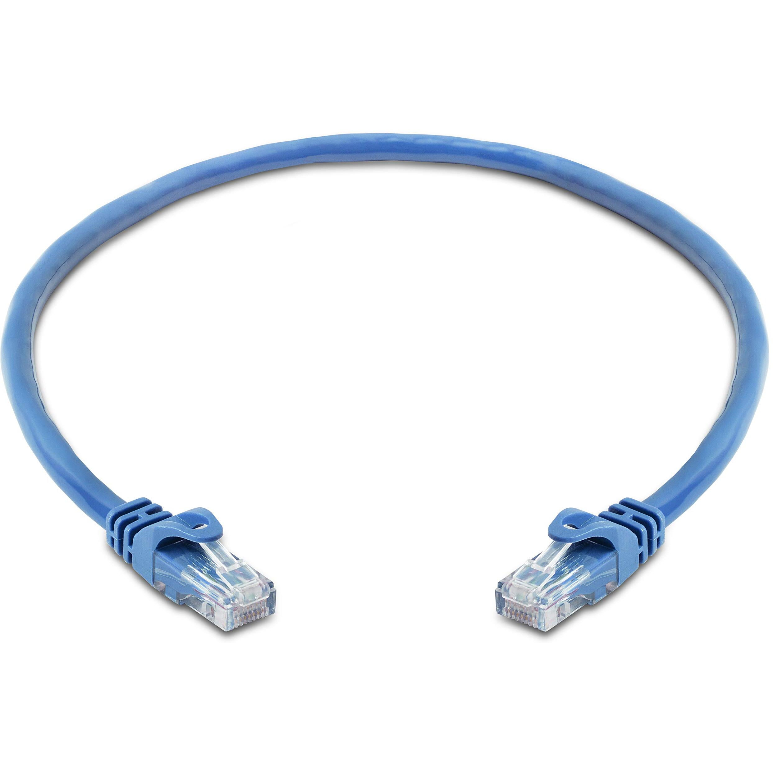 Cmple Cat6 Ethernet Cable 10Gbps - Computer Networking Cord with Gold-Plated RJ45 Connectors, 550MHz Cat6 Network Ethernet LAN Cable Supports Cat6, Cat5e, Cat5 Standards - 1.5 Feet Blue
