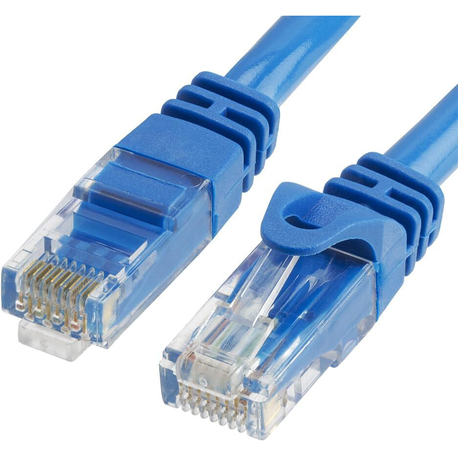 Cmple Cat6 Ethernet Cable 10Gbps - Computer Networking Cord with Gold-Plated RJ45 Connectors, 550MHz Cat6 Network Ethernet LAN Cable Supports Cat6, Cat5e, Cat5 Standards - 3 Feet Blue