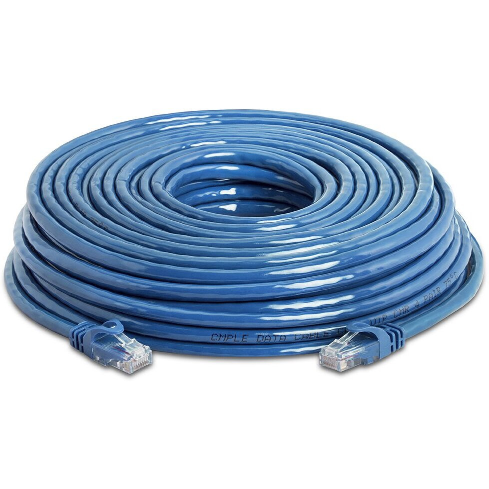 Cmple Cat6 Ethernet Cable 10Gbps - Computer Networking Cord with Gold-Plated RJ45 Connectors, 550MHz Cat6 Network Ethernet LAN Cable Supports Cat6, Cat5e, Cat5 Standards - 75 Feet Blue