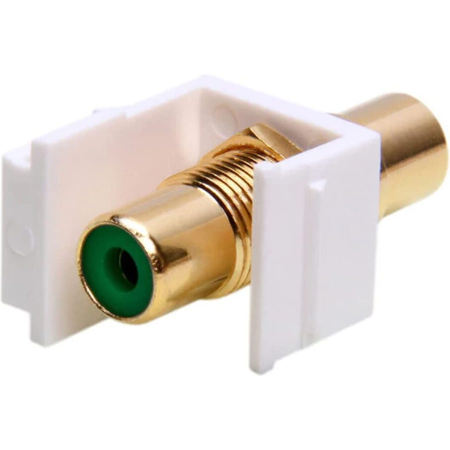 Keystone Jack - Modular RCA White with Green Center