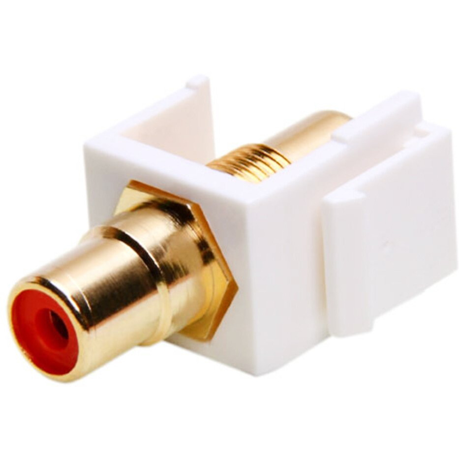 Keystone Jack - Modular RCA White with Red Center