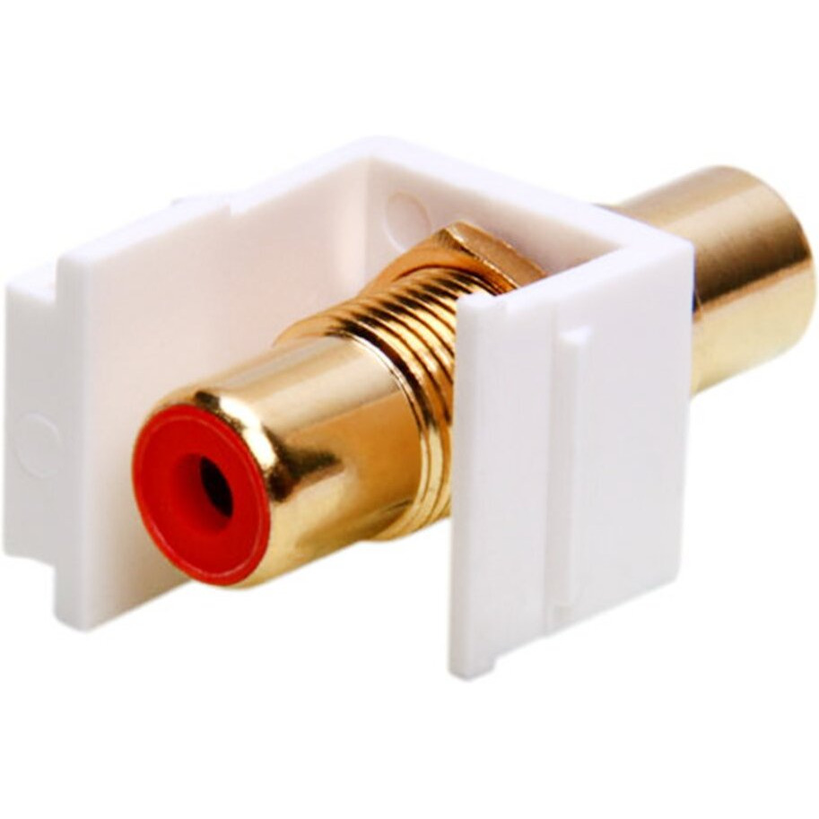 Keystone Jack - Modular RCA White with Red Center