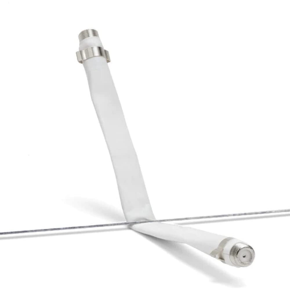 Flat F-to-F Type Coaxial Jumper, 8inch