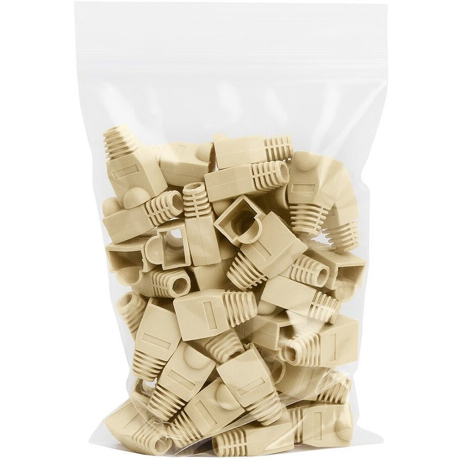 RJ45 Color Coded Strain Relief Boots 50pcs - Ivory