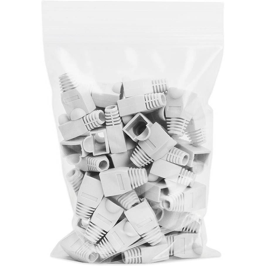 RJ45 Color Coded Strain Relief Boots 50pcs - White