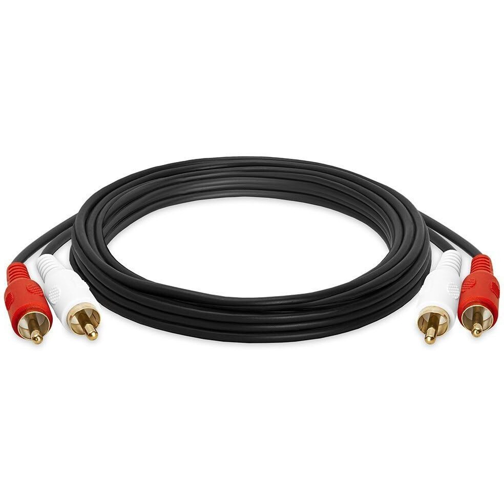 Cmple - 2 RCA Male to 2 RCA Male Stereo Audio Cable - Double RCA Stereo Cable/Cord - Gold Plated for Home Theater, HDTV, AV Receivers, Amplifiers, Gaming Consoles, Hi-Fi Systems, RCA Cable - 6 FT