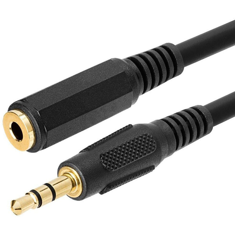 Cmple - 3.5mm 1/8inch Stereo Audio Aux Headphone Cable Extension Cord Male to Female 6 Feet