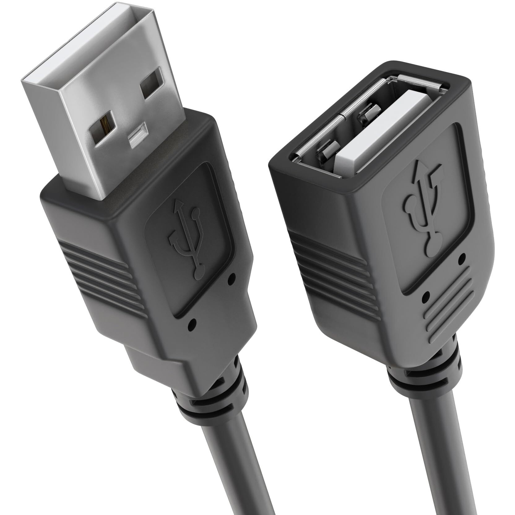Cmple - High Speed USB 2.0 Extension Cable - Flexible USB Extender Cord - A Male to A Female Adapter Cable - 3FT Black