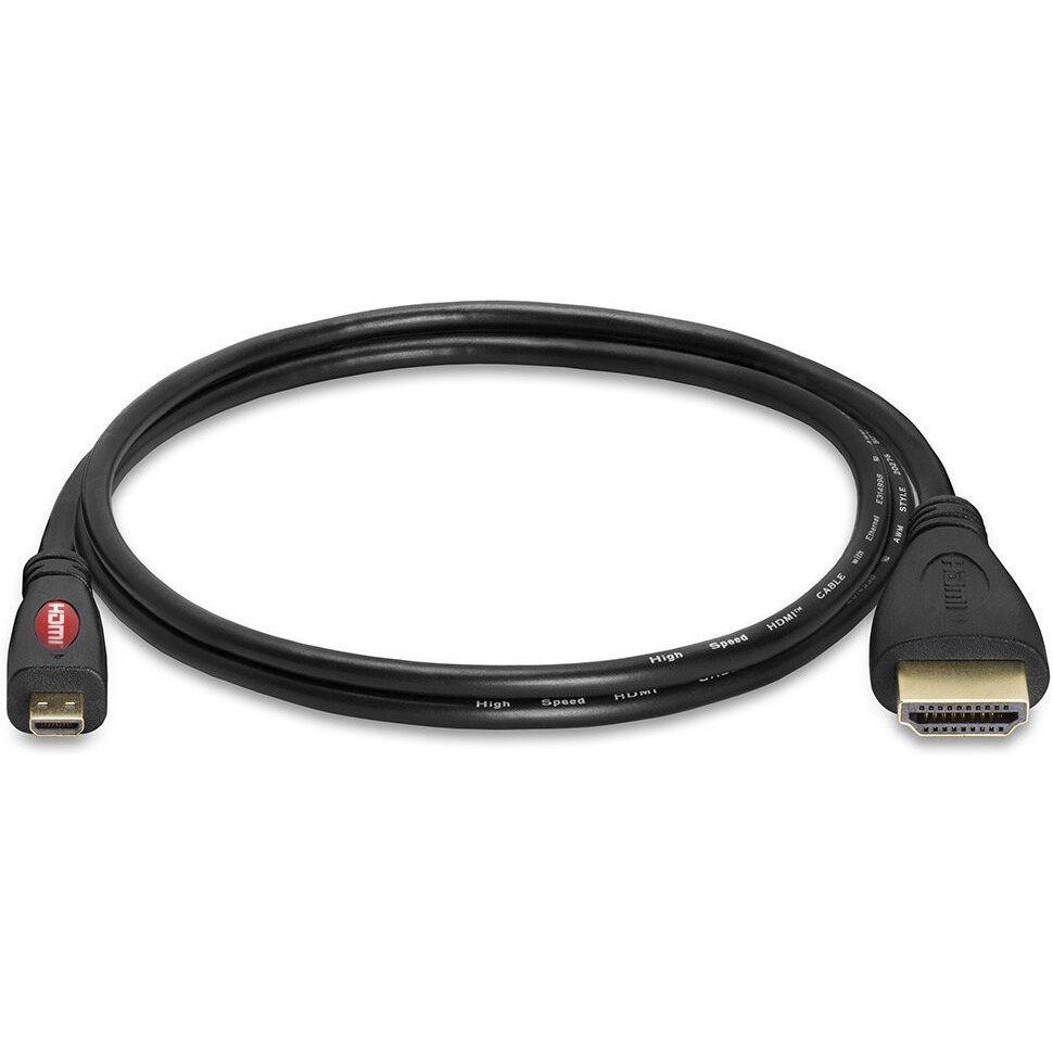 Cmple - Micro HDMI to HDMI Cable Adapter Male to Male High Speed Supports 3D 4K 60Hz 1080P Ethernet Audio Return 3 Feet