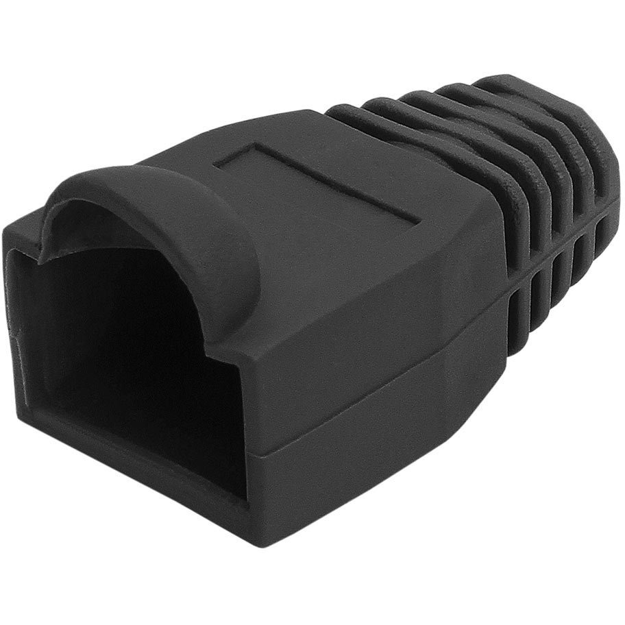 Cmple RJ-45 Strain Relief Boots for CAT5/5E/6 Ethernet LAN Cable Connector Cover Color Black (Pack of 50)