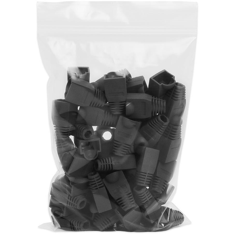 Cmple RJ-45 Strain Relief Boots for CAT5/5E/6 Ethernet LAN Cable Connector Cover Color Black (Pack of 50)