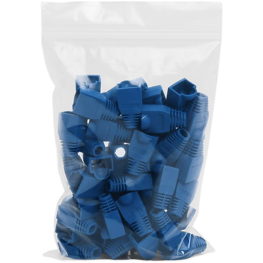 RJ45 Color Coded Strain Relief Boots 50pcs - Blue